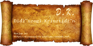 Diószegi Krisztián névjegykártya